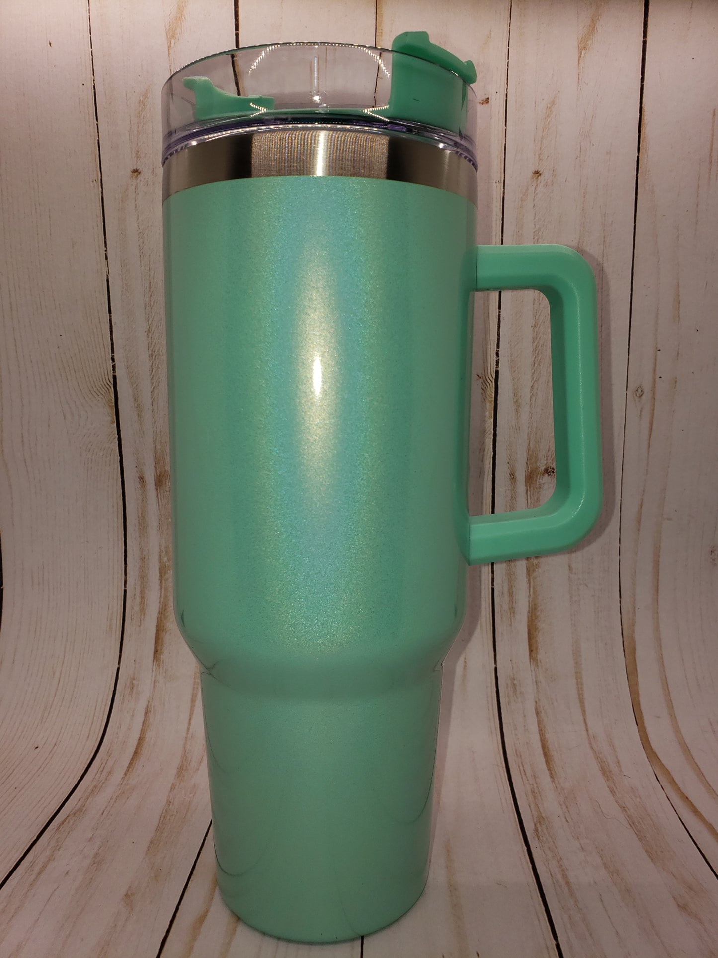 Holographic teal 40oz tumbler - Custom