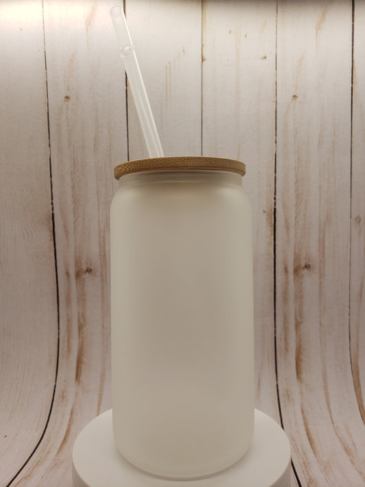 16oz Frosted Glass Can - Custom