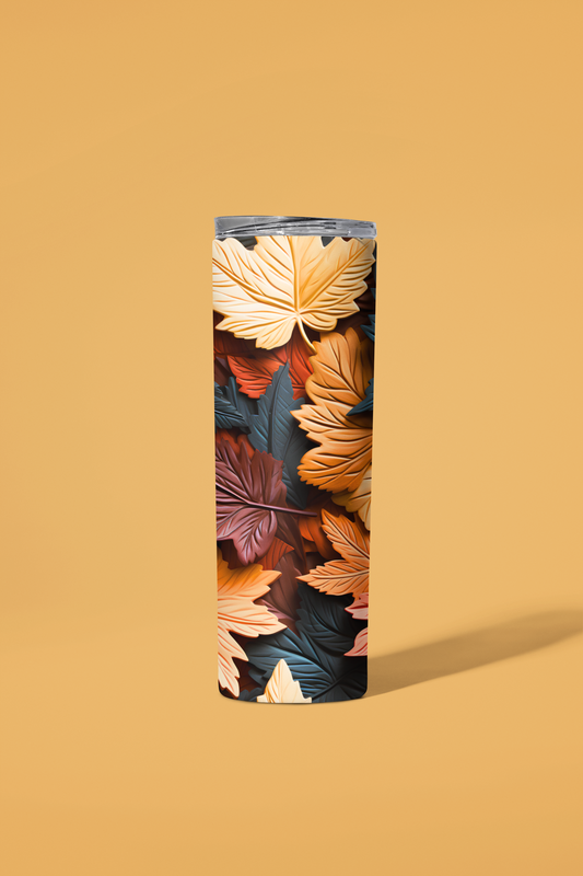3D Fall Leaves tumbler
