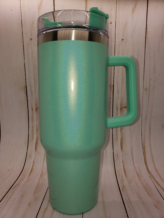 Holographic teal 40oz tumbler - Custom