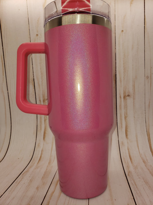 40oz holographic pink tumbler - Custom