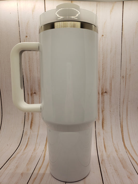 White 40oz tumbler - Custom
